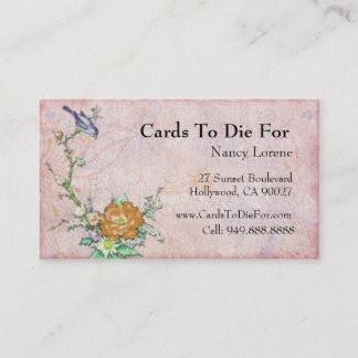 Carte De Visite Oiseau pourpre sur une branche