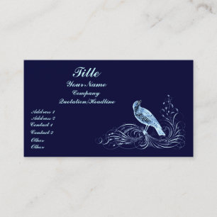Carte De Visite Oiseau sur un rouleau (bleu)