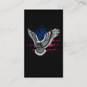Carte De Visite Oiseau volant patriotique Drapeau américain Aigle