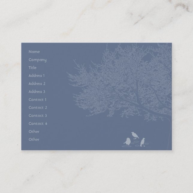 Carte De Visite Oiseaux bleus - potelés (Devant)