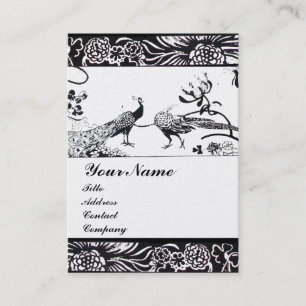 Carte De Visite OISEAUX D'AMOUR DE MARIAGE MONOGRAMME Perle Noir B