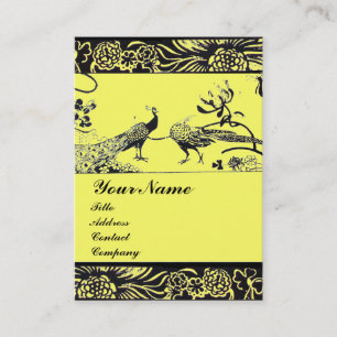 Carte De Visite OISEAUX D'AMOUR DE MARIAGE, noir et blanc, jaune