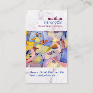 Carte De Visite Oiseaux d'aquarelle Abstraits