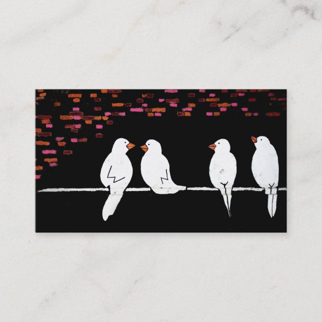 Carte De Visite oiseaux sur fil : mur en brique (Devant)