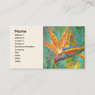Carte De Visite Oiseaux tropicaux de fleurs de la peinture de