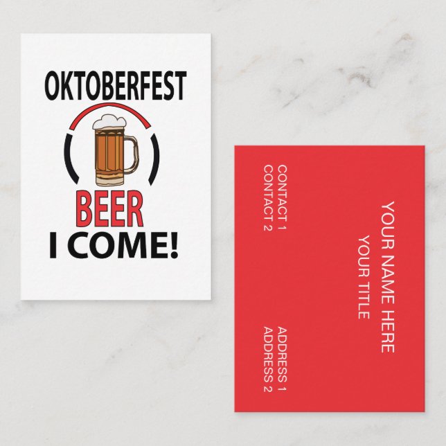 Carte De Visite Oktoberfest Beer Festival Oktoberfest (Devant / Derrière)