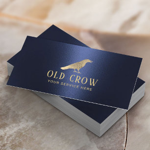 Carte De Visite Old Crow Gold Bird Logo Marine moderne Blue