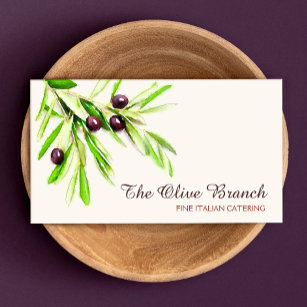 Carte De Visite Olive Branch Chef cuisinier italien ou grec 2