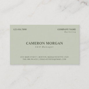 Carte De Visite Olive Green Basic Professionnel