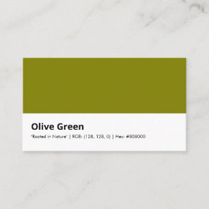 Carte De Visite Olive Green, "Enraciné dans la nature"