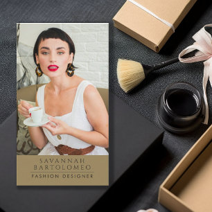 Carte De Visite Olive Green Professionnel Photo