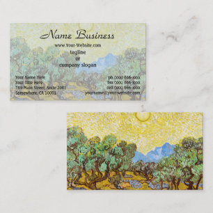 Carte De Visite Olive Trees de Van Gogh - Soleil et Ciel Dorés Art