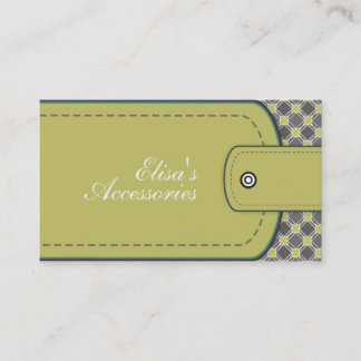 Carte De Visite Olive vert cuir look et motif personnalisé