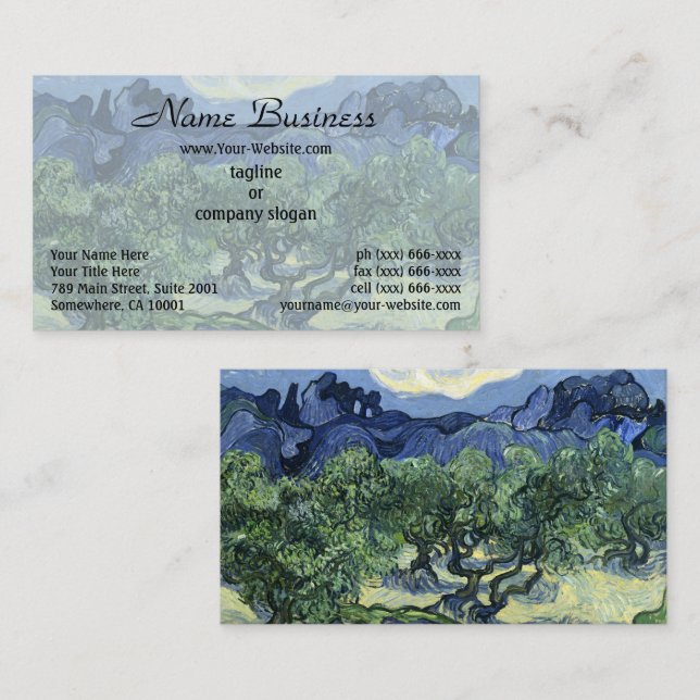 Carte De Visite Oliviers de Van Gogh - Blue Mountain Art (Devant / Derrière)