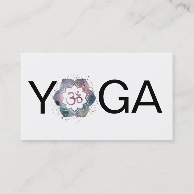 Carte De Visite *~* OM Aum Lotus Yoga Mandala Enseignant (Devant)
