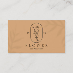 Carte De Visite Ombre de lierre élégant caramel Cadre Fleur de feu