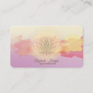 Carte De Visite Ombre Moderne, Coup de Pinceau Aquarelle Lotus