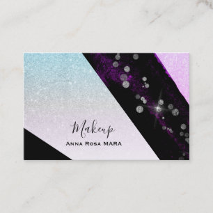 Carte De Visite *~* Ombre Parties scintillant rose Turquoise Géomé