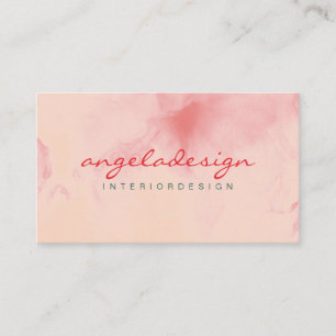 Carte De Visite Ombre Rose Moderne Aquarelle Rose Sauge
