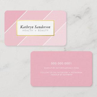 Carte De Visite OMBRE STRIPE moderne chic rose faux or