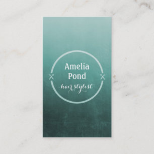 Carte De Visite ombre turquoise gris de coiffeur chic de styliste