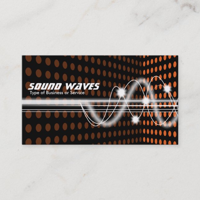 Carte De Visite Ondes sonores - coin de tache - orange (Devant)