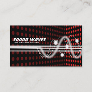 Carte De Visite Ondes sonores - Coin direct - Rouge