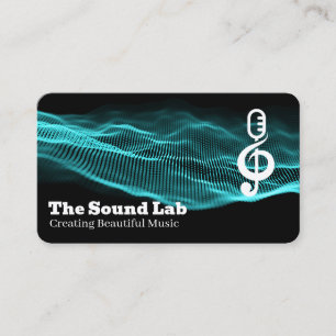 Carte De Visite Ondes sonores Logo de note de son de musique