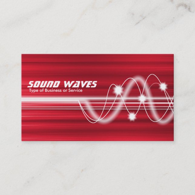 Carte De Visite Ondes sonores - Texture brodée rouge (Devant)