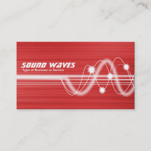 Carte De Visite Ondes sonores - Texture brodée rouge II