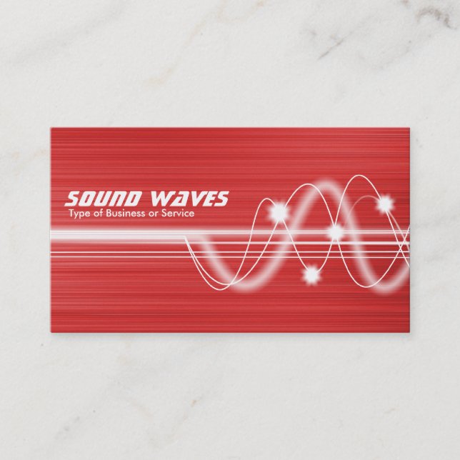 Carte De Visite Ondes sonores - Texture brodée rouge II (Devant)