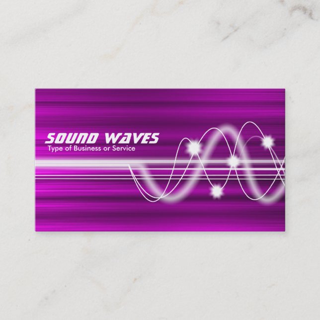 Carte De Visite Ondes sonores - Texture brossée Magenta (Devant)