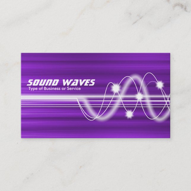 Carte De Visite Ondes sonores - Texture brossée violette (Devant)