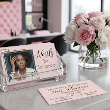 Ongles de photo de script noir rose Blush