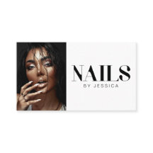 Ongles Photo Typographie Élégante Noir Blanc