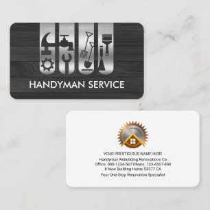 Carte De Visite Onglet Outils Handyman Sur Le Bois