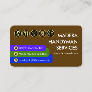 Carte De Visite Onglets de réparation de la maison de bricoleur sp