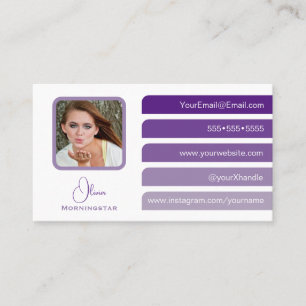 Carte De Visite Onglets Sociaux Violet Moderne 5 Couleurs