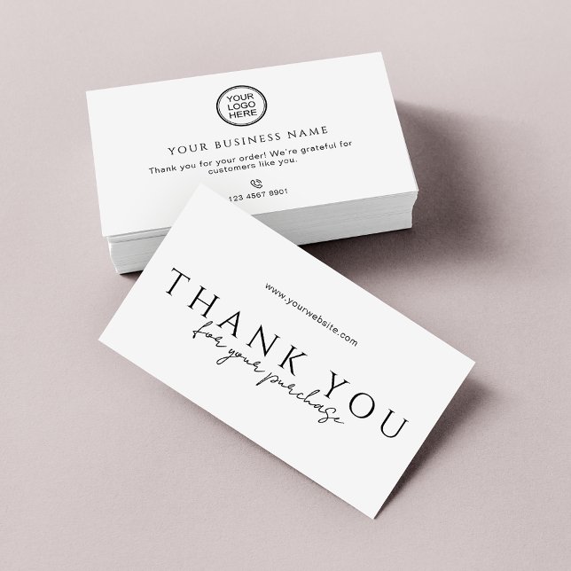 Carte De Visite Online Store Order Packaging Thank You Inserts (Créateur téléchargé)