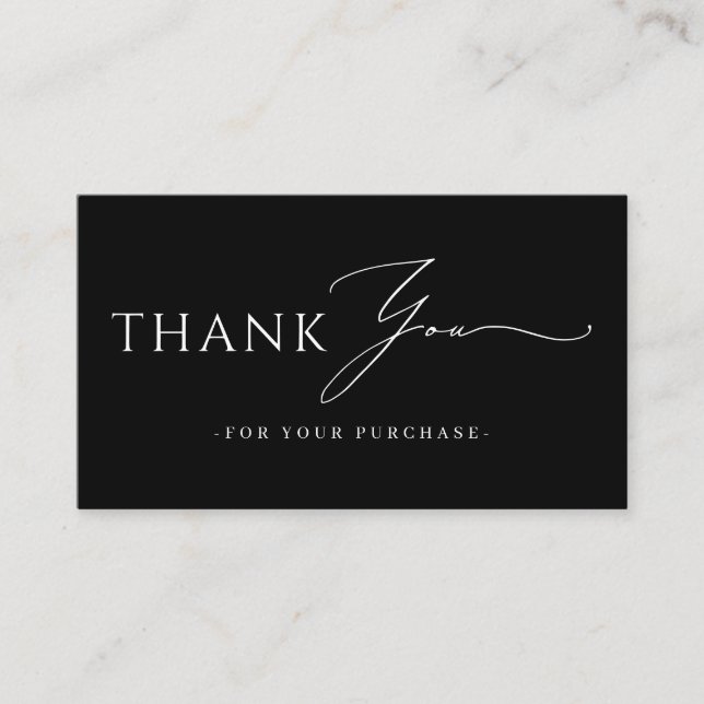 Carte De Visite Online Store Thank You QR Code website Black (Devant)