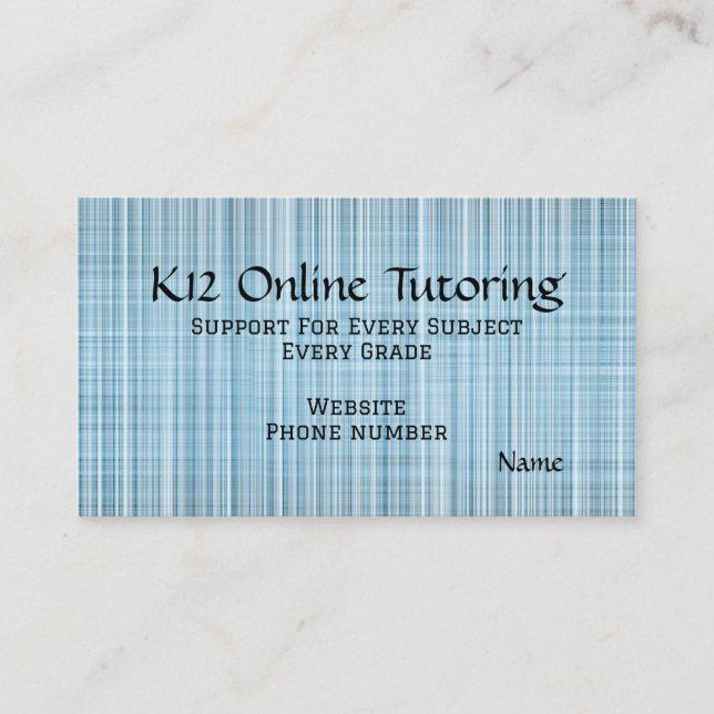Carte De Visite “Online Turoring” Business Card (Devant)