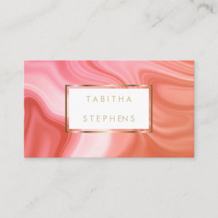 Carte De Visite OnTrend Coral Melted Swirls Designer Business