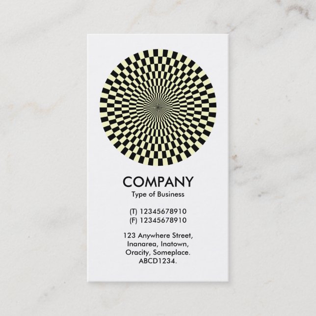 Carte De Visite Op Art - Crème et noir (Devant)