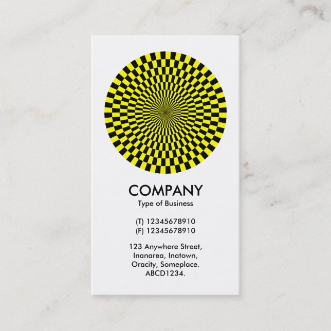 Carte De Visite Op Art - Jaune et Noir (Devant)