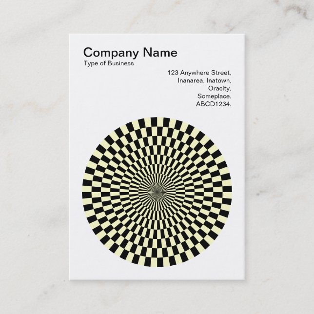 Carte De Visite Op Art - Noir et crème (Devant)