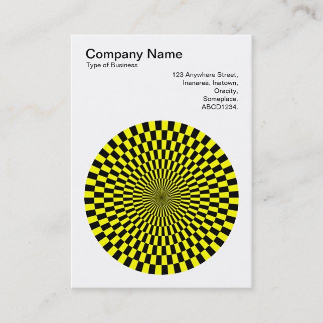 Carte De Visite Op Art - noir et jaune (Devant)