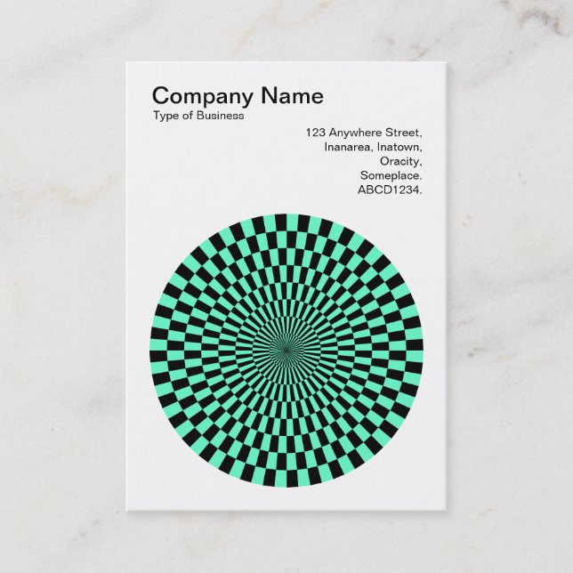 Carte De Visite Op Art - Noir et Turquoise (Devant)
