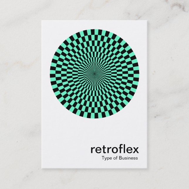 Carte De Visite Op Art rétro - Turquoise et Noir (Devant)