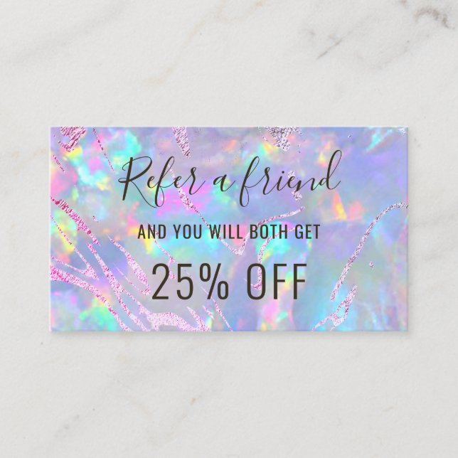 Carte De Visite opal arrière - plan feuille de référence (Devant)