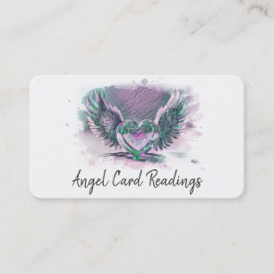 Carte De Visite *~* Opal Heart Angel Wings AP78 QR Pastel